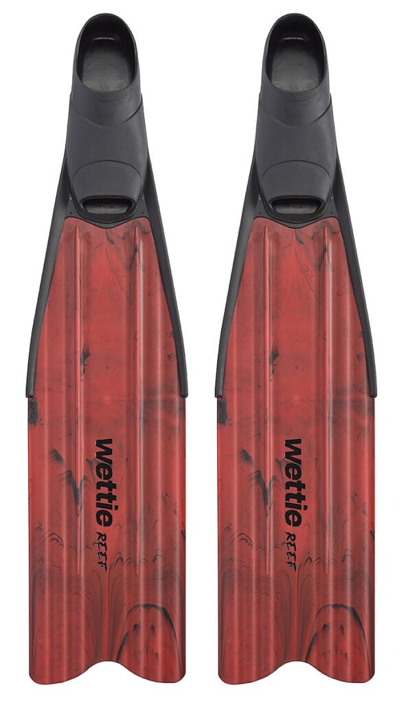 reef freediving fins red camo