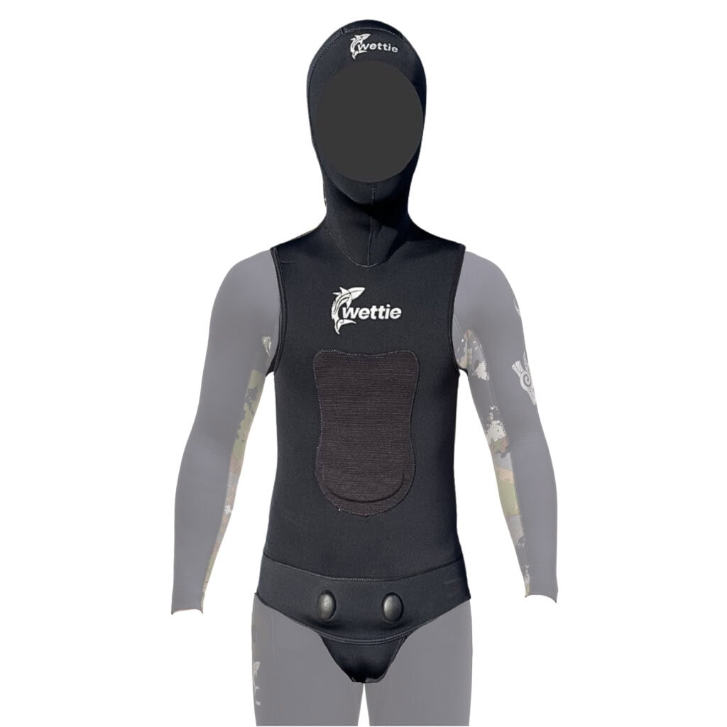 spearfishing vest b black front